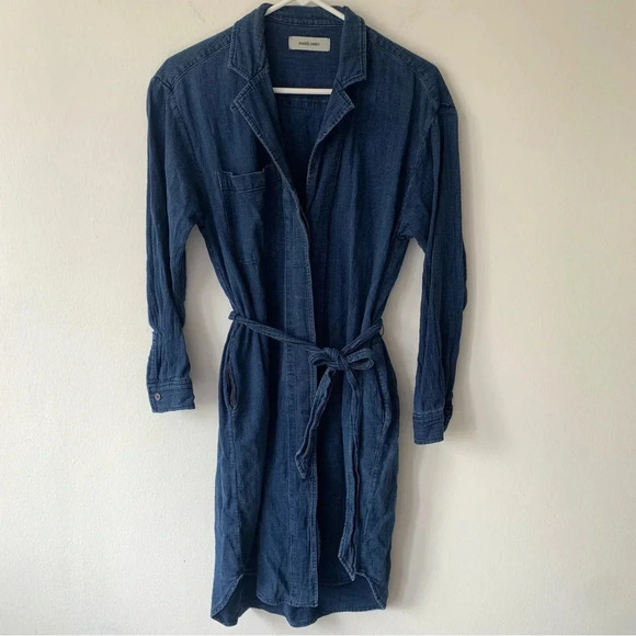 Rachel Comey Cotton Long Sleeve Button Collar Shirt Dress Waist Tie Summer - Picture 1 of 9